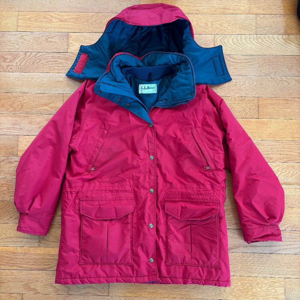 L.L. Bean Red Ski & Snow Jacket with Blue Lining